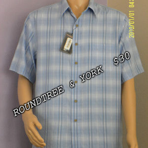 NWT Roundtree & York  Short Sleeve Button Down